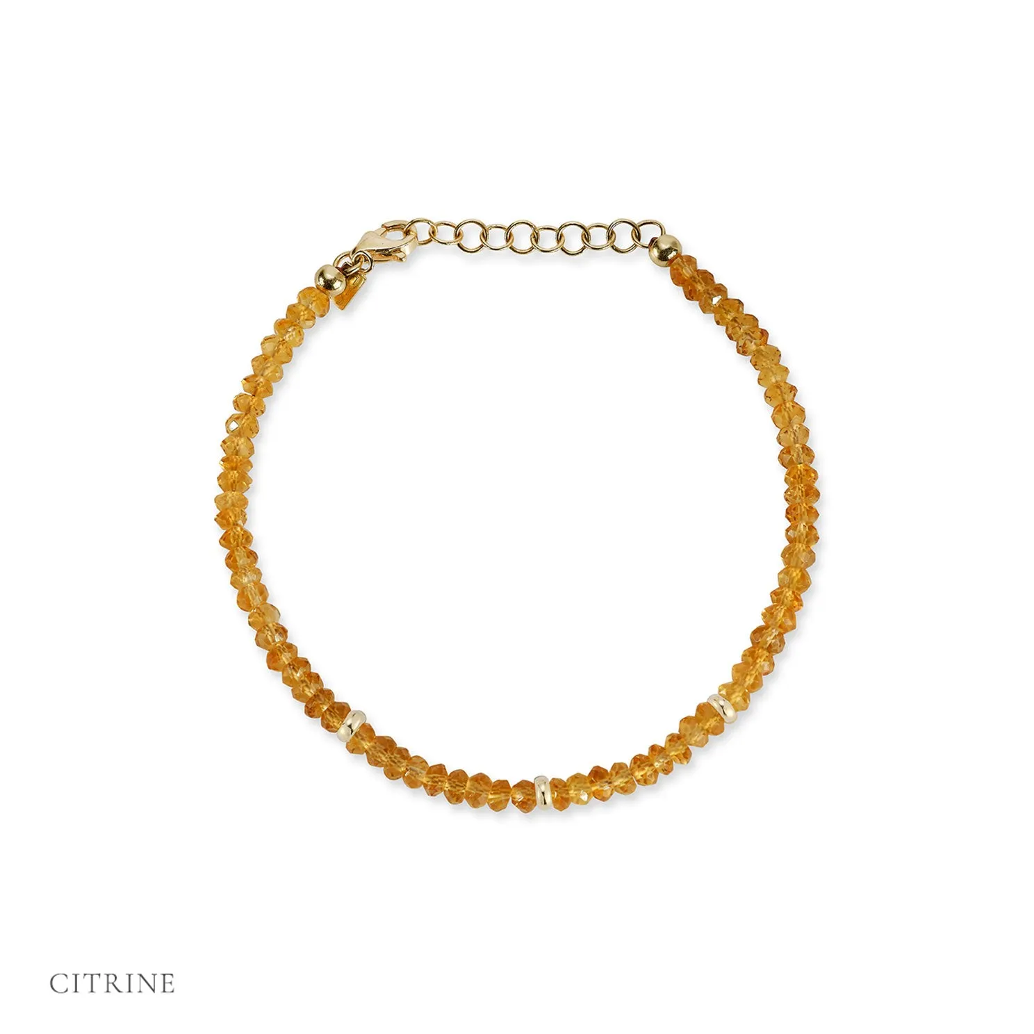 Birthstone Bead Bracelet In Citrine