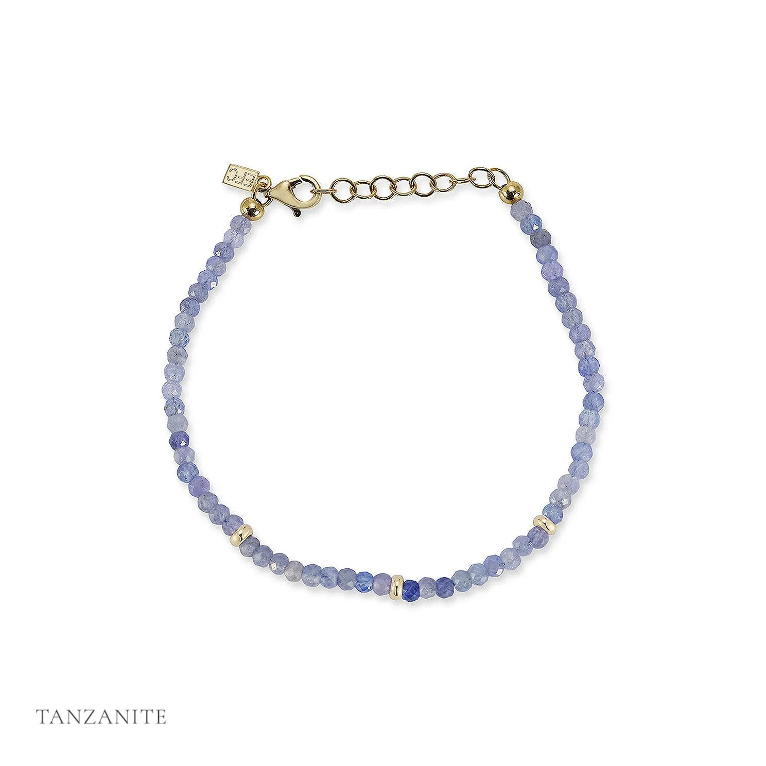 Birthstone Bead Bracelet In Tanzanite