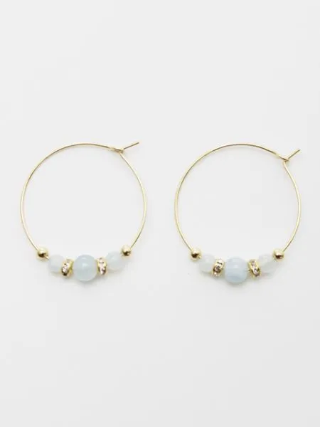 Birthstone Crystal Hoop Earrings