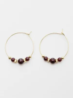 Birthstone Crystal Hoop Earrings