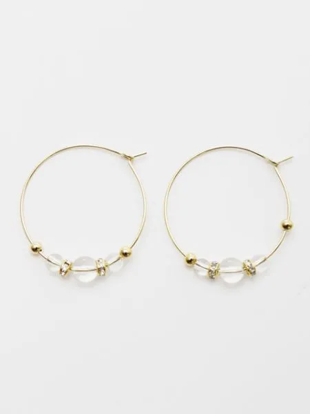 Birthstone Crystal Hoop Earrings