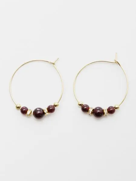Birthstone Crystal Hoop Earrings