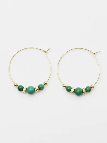 Birthstone Crystal Hoop Earrings