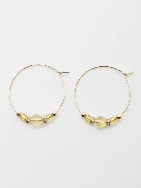 Birthstone Crystal Hoop Earrings