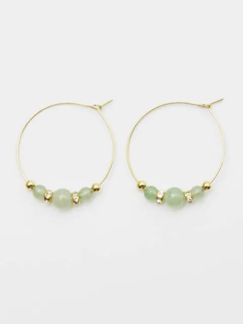 Birthstone Crystal Hoop Earrings