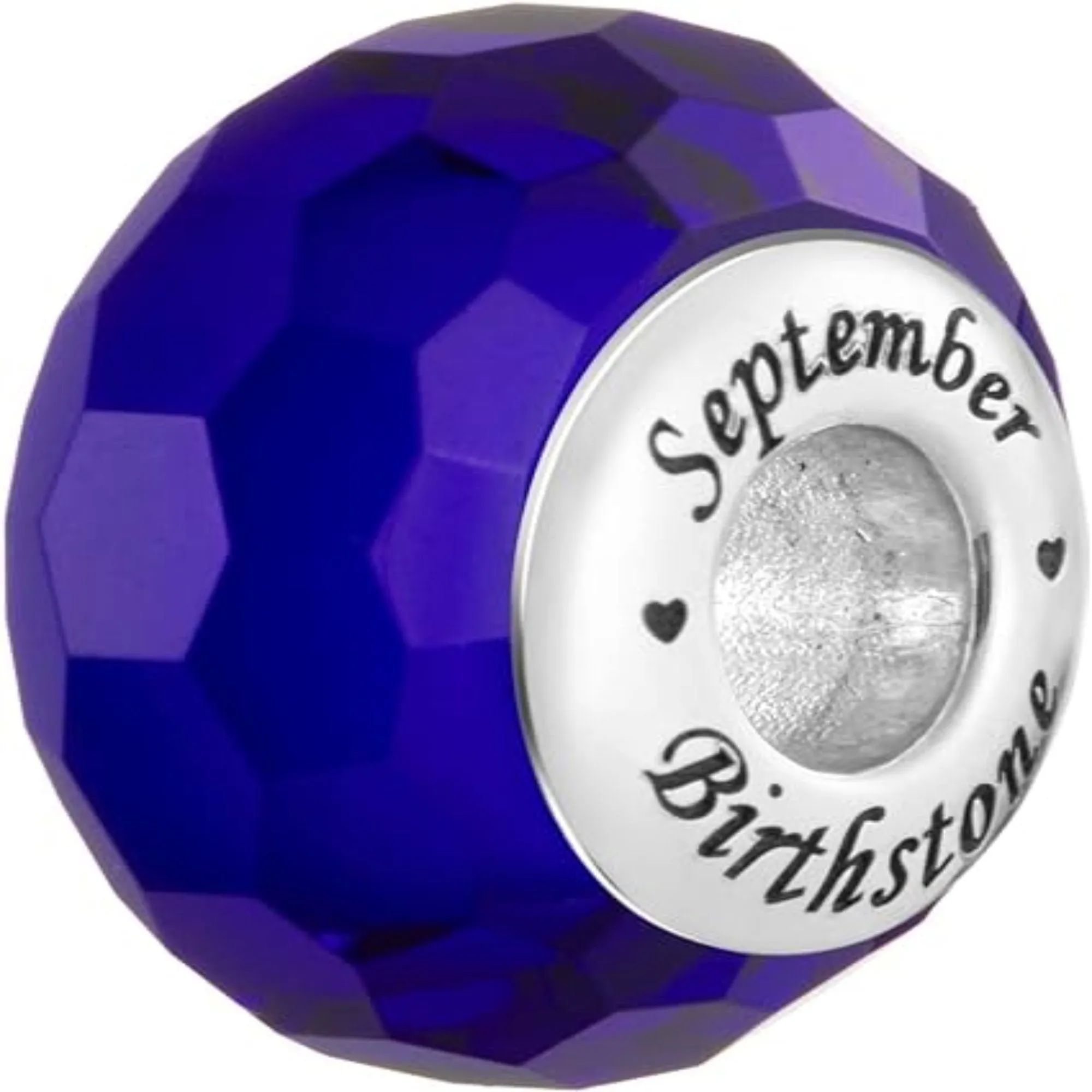 Birthstone Crystals CZ Birthday Month Charm Bead (Sapphire Blue September)