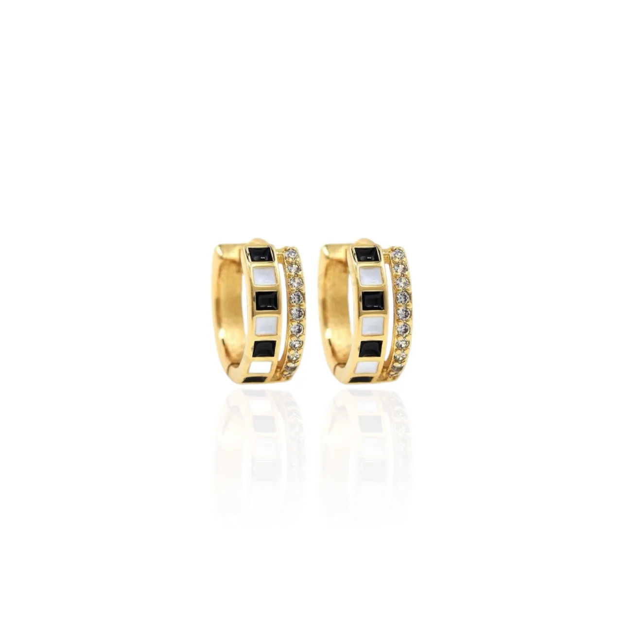 Black & White Checkered Earrings