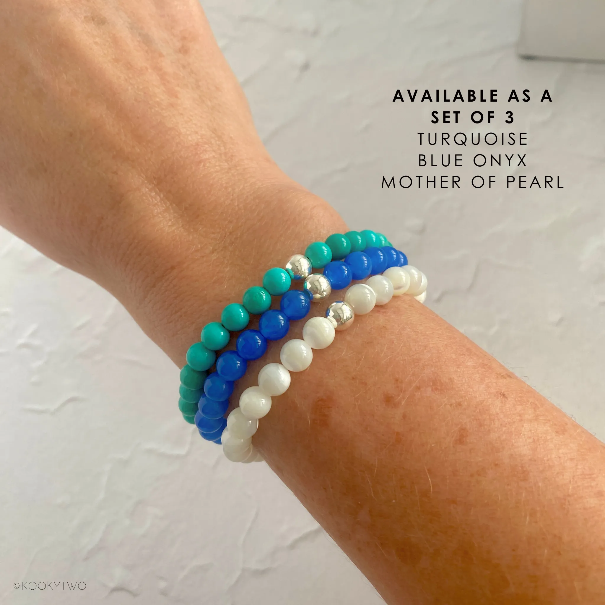 Blue Onyx Bead Bracelet