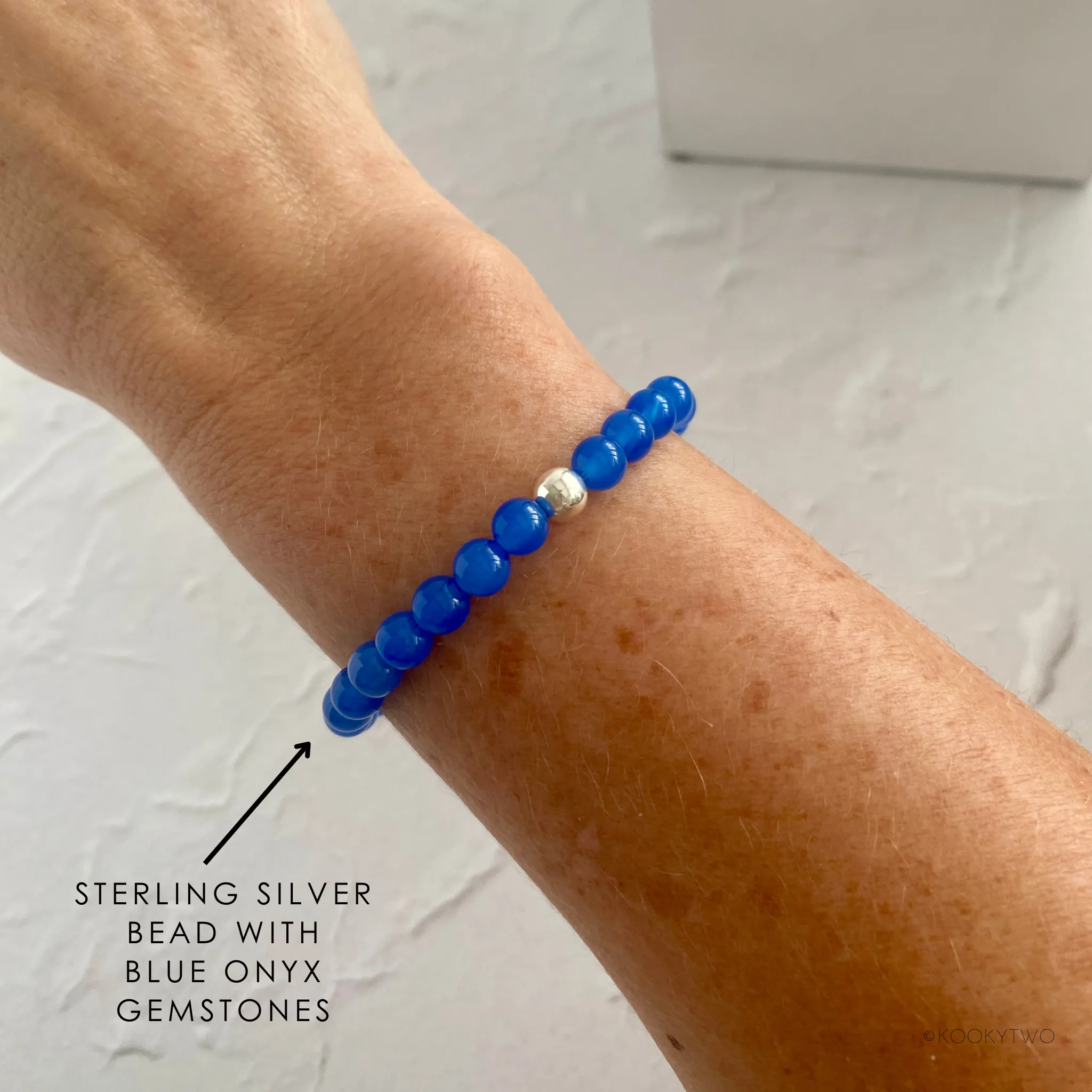 Blue Onyx Bead Bracelet