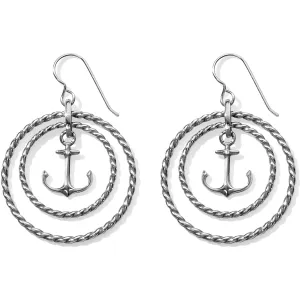 Blue Water Floating Anchor French Wire Earrings
