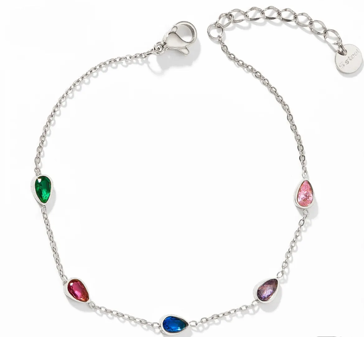 Boho & Mala Colorful Stainless Steel Anklet