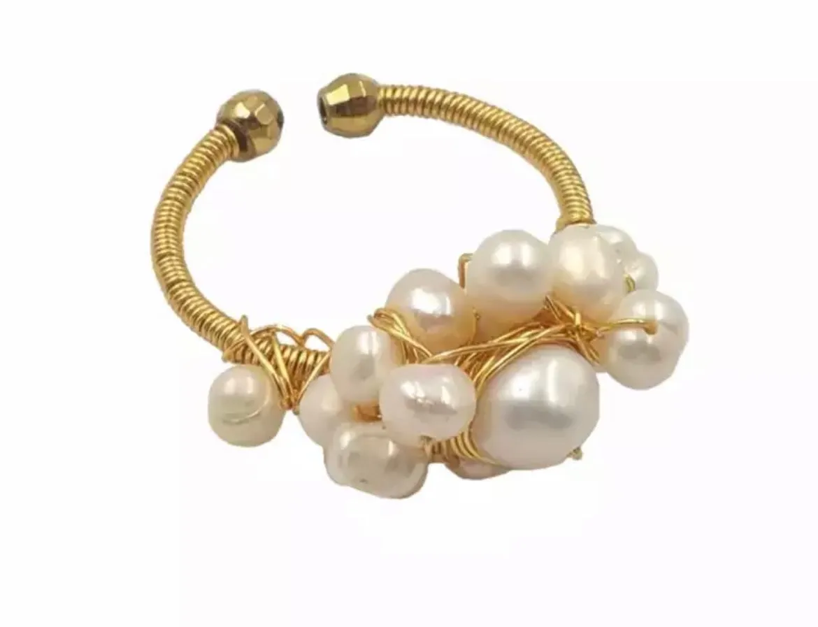 Boho & Mala Freshwater Pearl Ring R1089