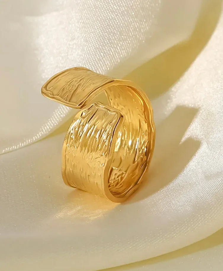 Boho & Mala Gold Plated Stainless Steel Ring (adjustable)