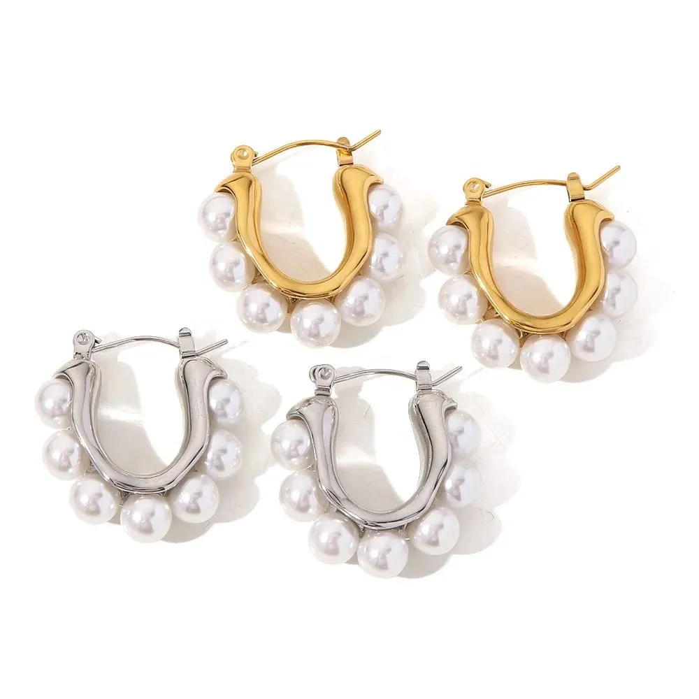 Boho & Mala Stainless Steel Gold Plated Hoop Earrings