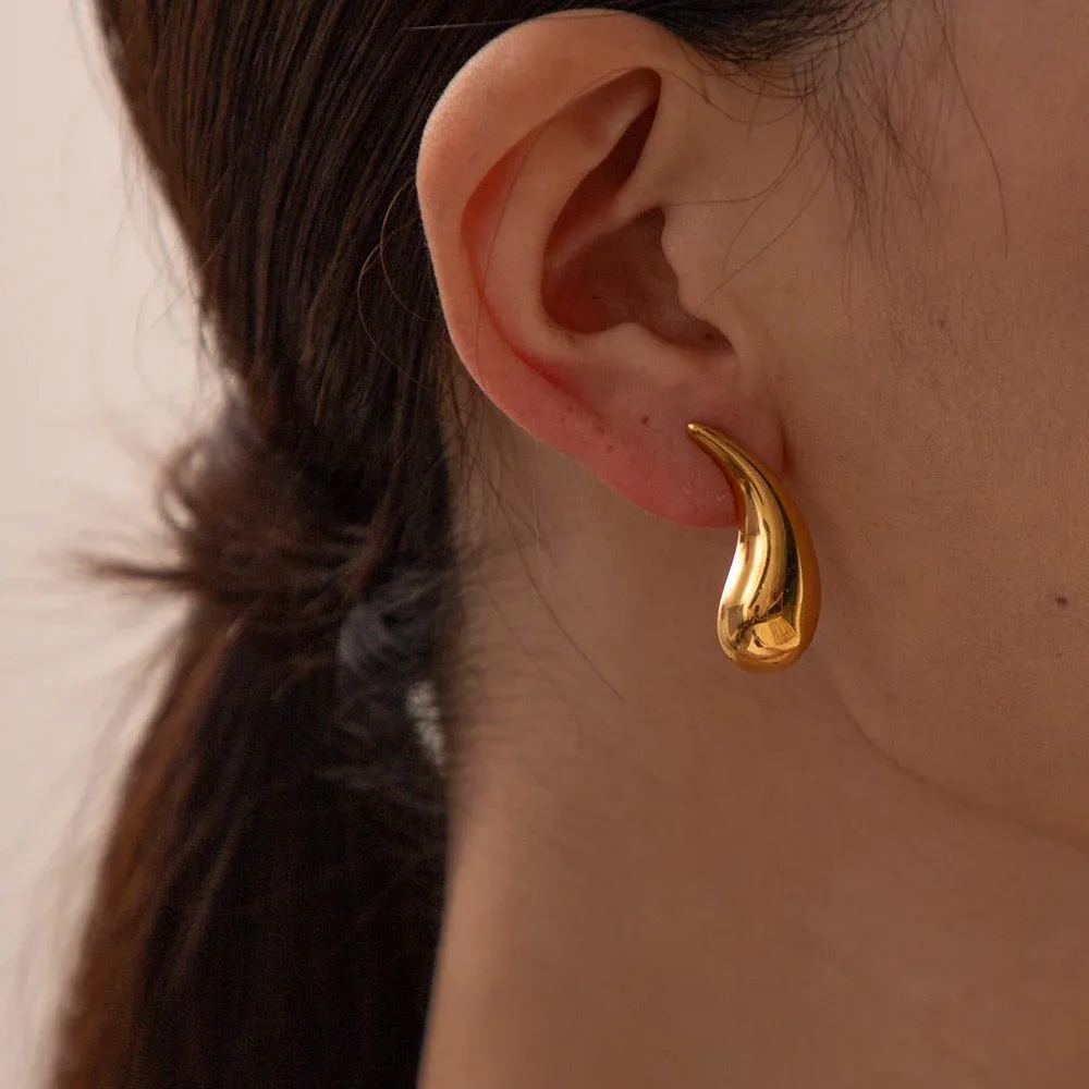 Boho & Mala Stainless Steel Gold Plated Stud Earrings