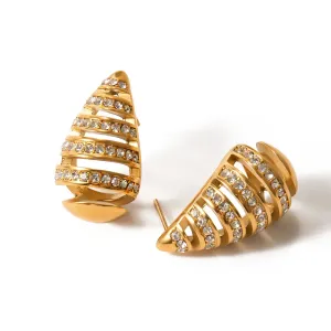 Boho & Mala Stainless Steel Gold Plated Stud Earrings