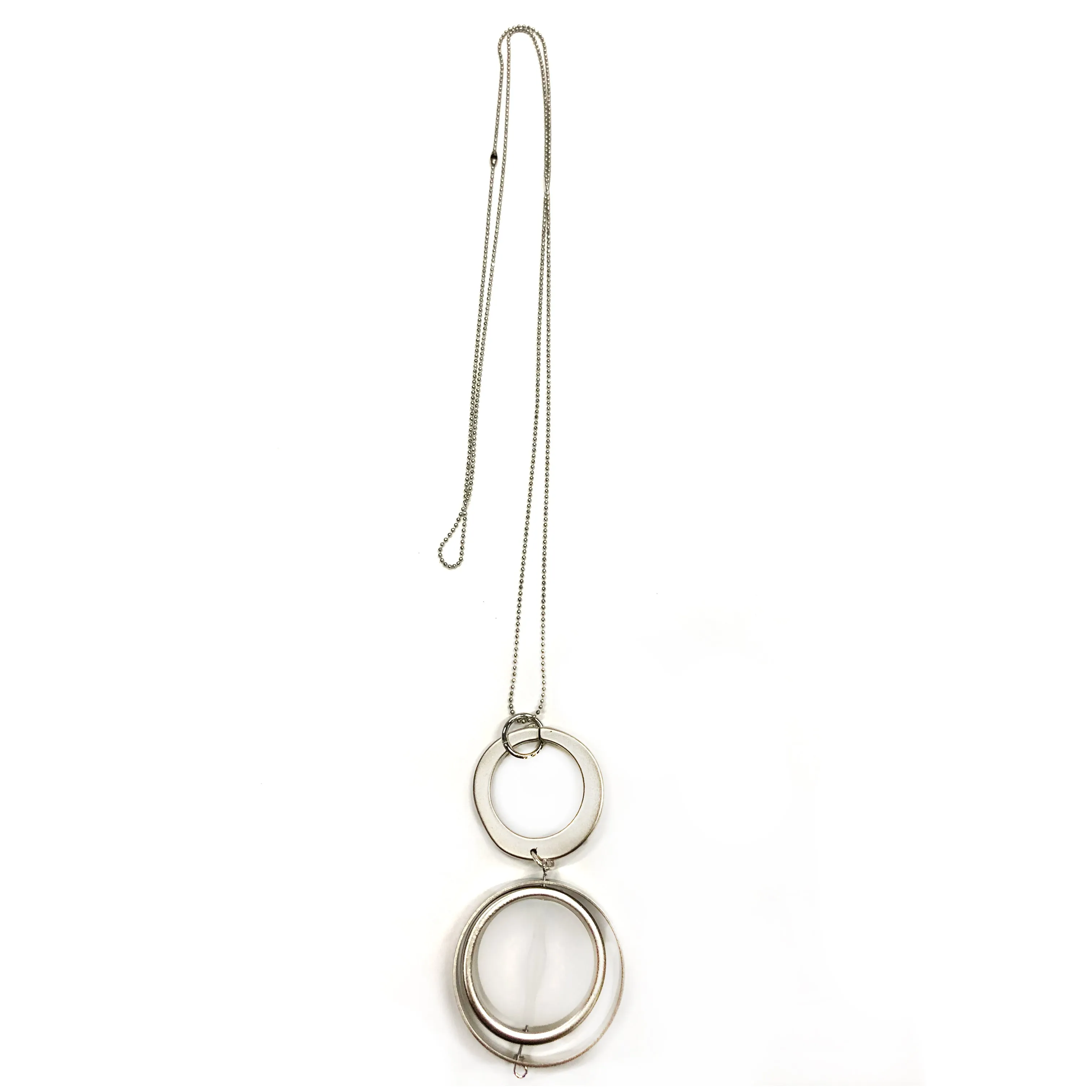 Bonnie Gold 24K gold long geometric pendant necklace with translucent flattened bead