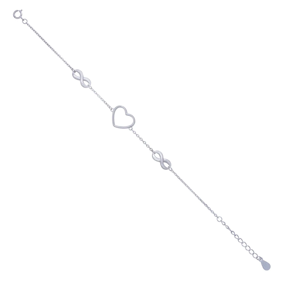 Boundless Heart 925 Rhodium Plated Infinity Love Bracelets