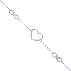 Boundless Heart 925 Rhodium Plated Infinity Love Bracelets