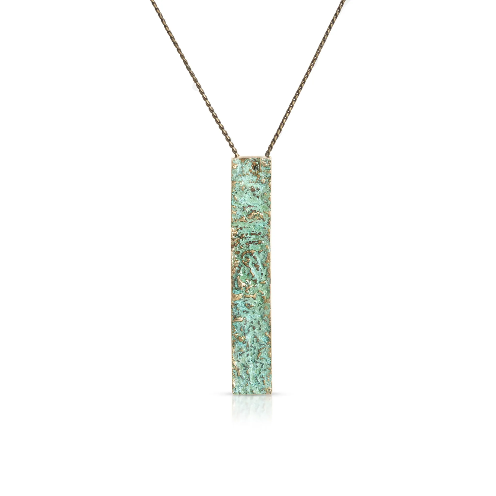 Brass with Patina Wide Moss Pendant