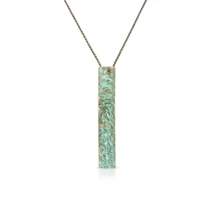 Brass with Patina Wide Moss Pendant