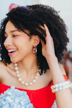 Brianna Cannon - Red, White & Blue Crystal Hoop Earrings