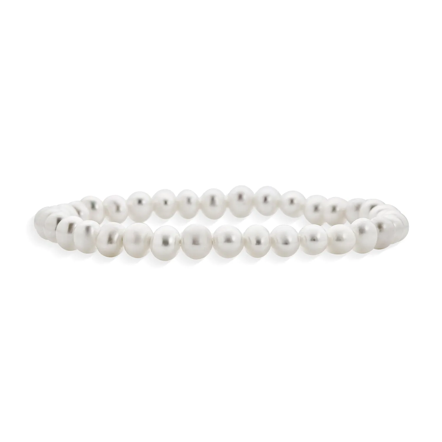 Bridal PinkWhite Pearl Stretch Bracelet Love Knot Infinity 7-8MM Wedding Jewelry