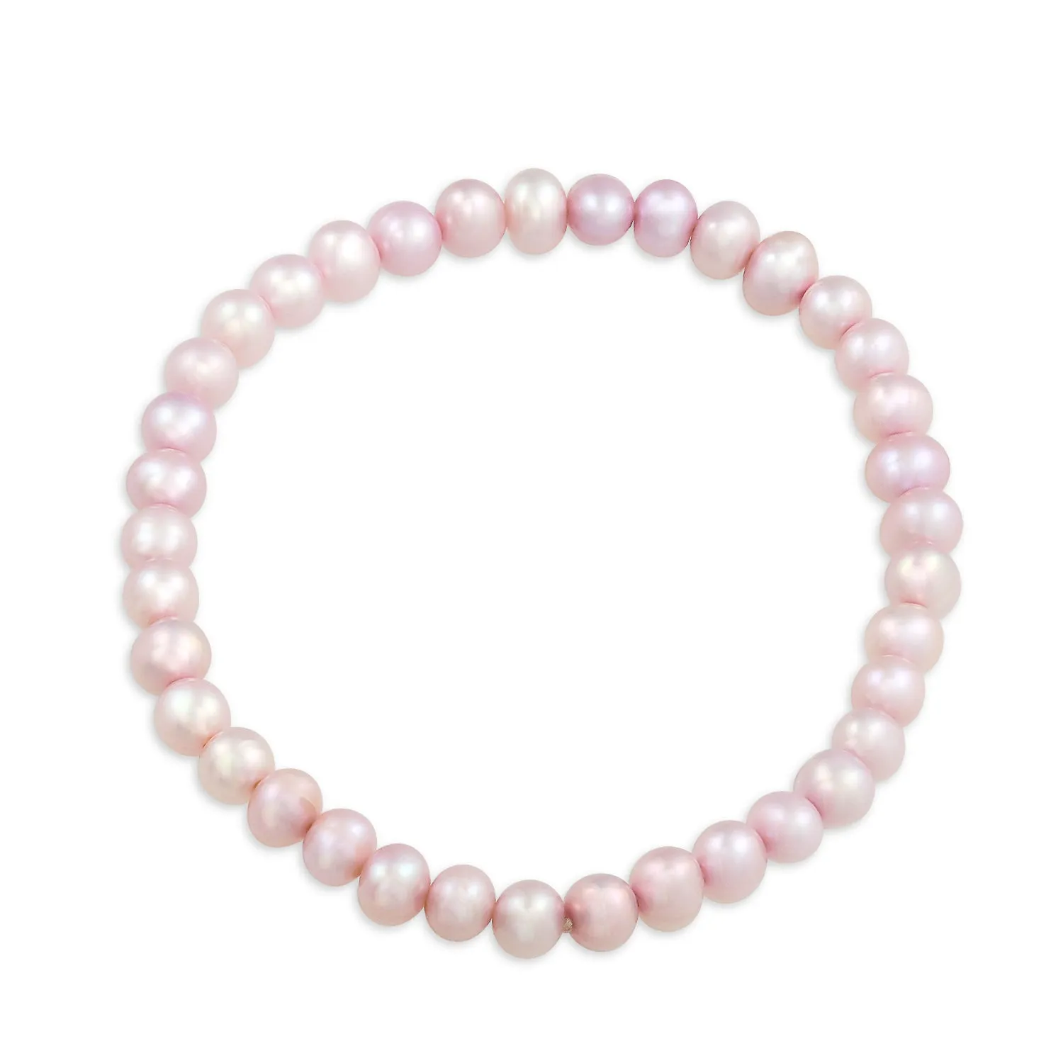 Bridal PinkWhite Pearl Stretch Bracelet Love Knot Infinity 7-8MM Wedding Jewelry