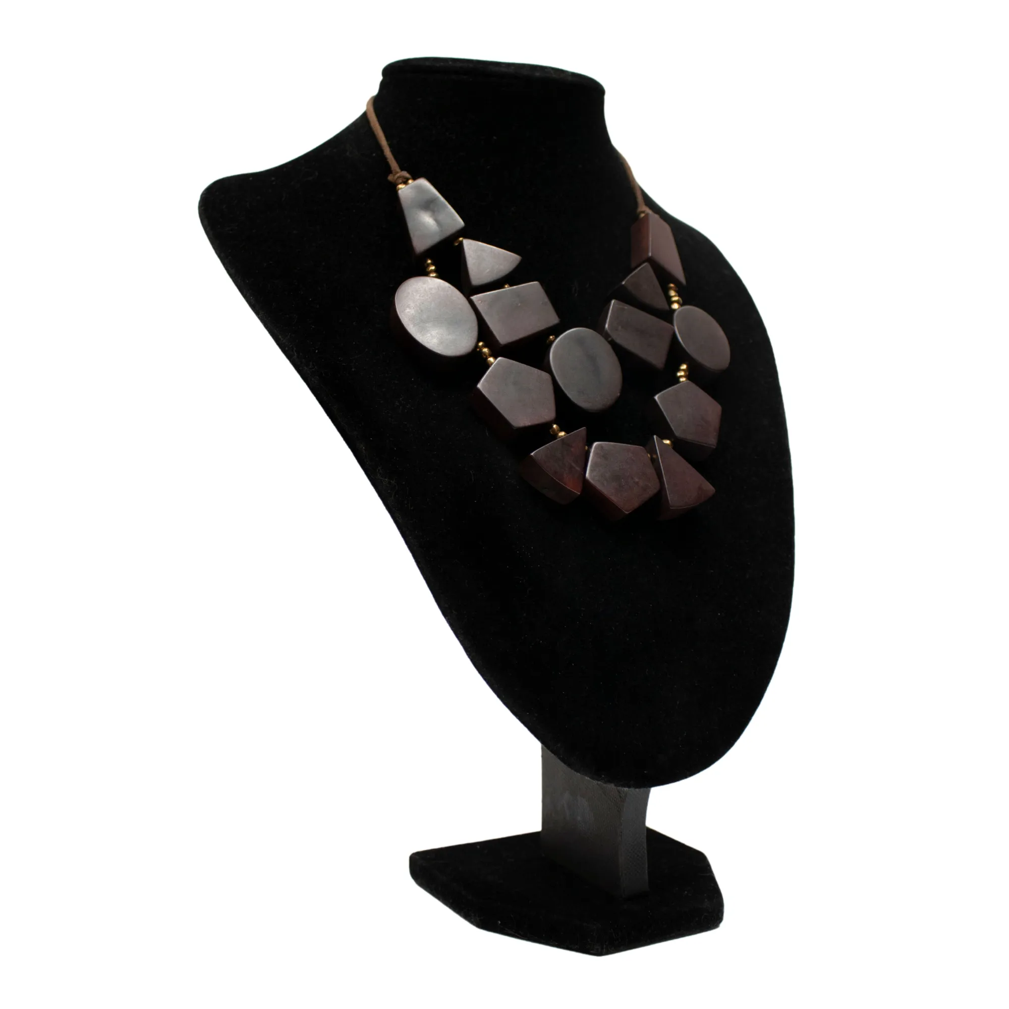 Brown Tagua Geometric Necklace