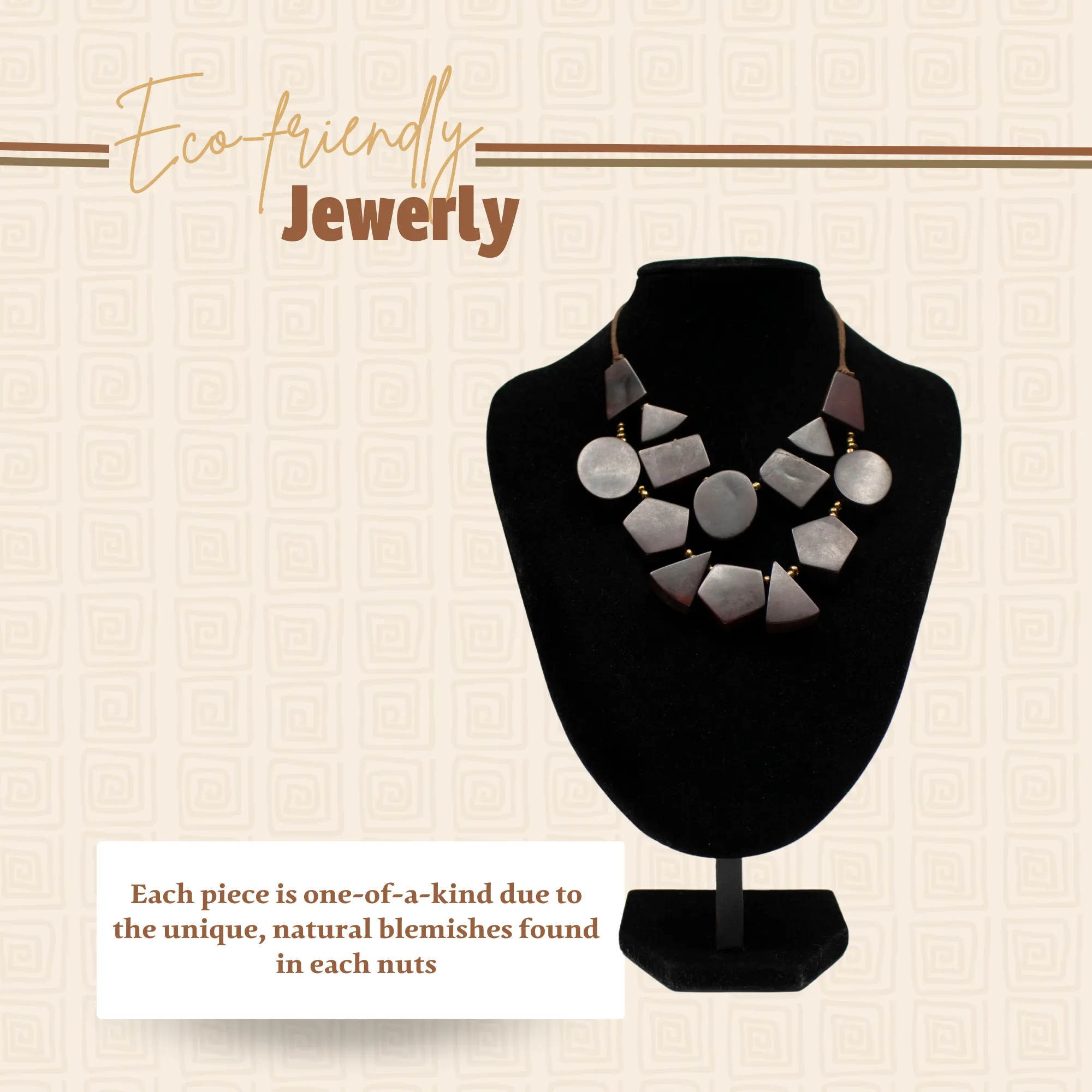 Brown Tagua Geometric Necklace