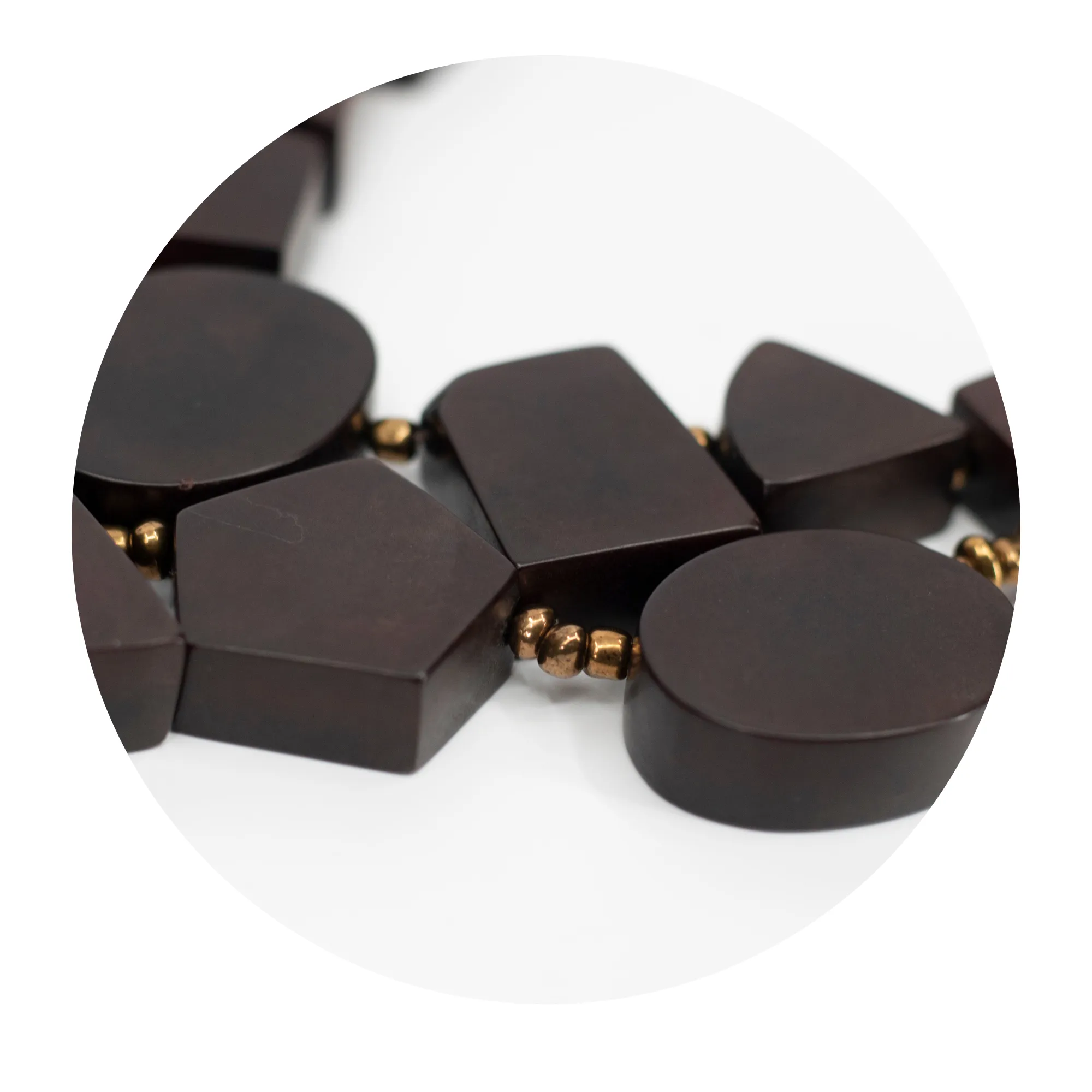 Brown Tagua Geometric Necklace
