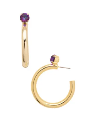 Burgundy Delite Keeley Studded Hoop Earrings