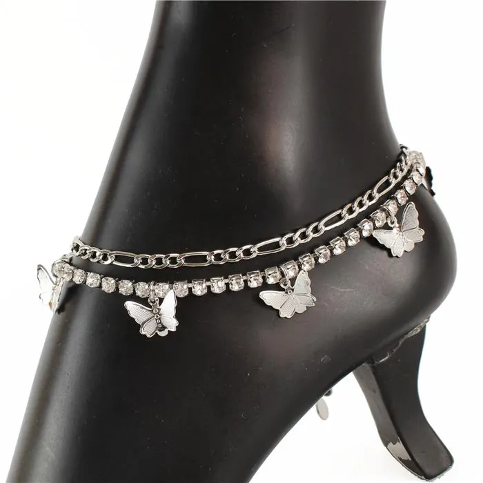 Butterfly Charm Link Anklet