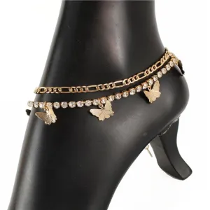 Butterfly Charm Link Anklet