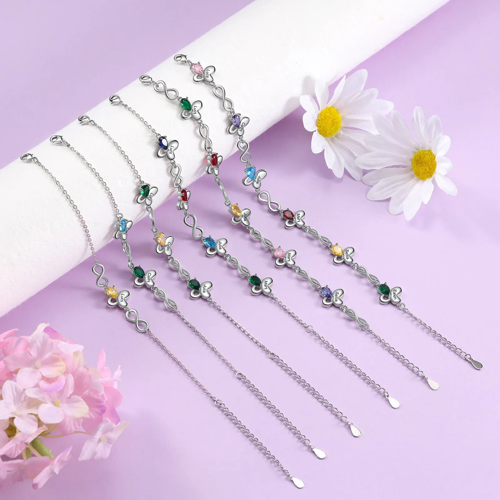 Butterfly Infinity CZ Bracelets