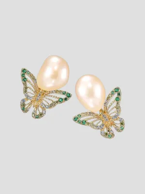 Butterfly Pearl Earrings
