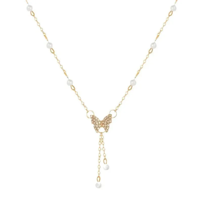 Butterfly Pearl Necklace