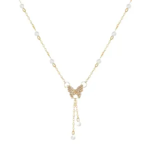 Butterfly Pearl Necklace