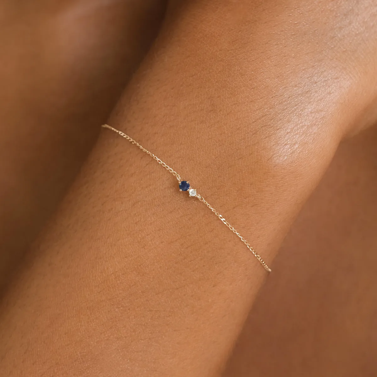 By Charlotte 14k Gold September Sapphire Birthstone Bracelet