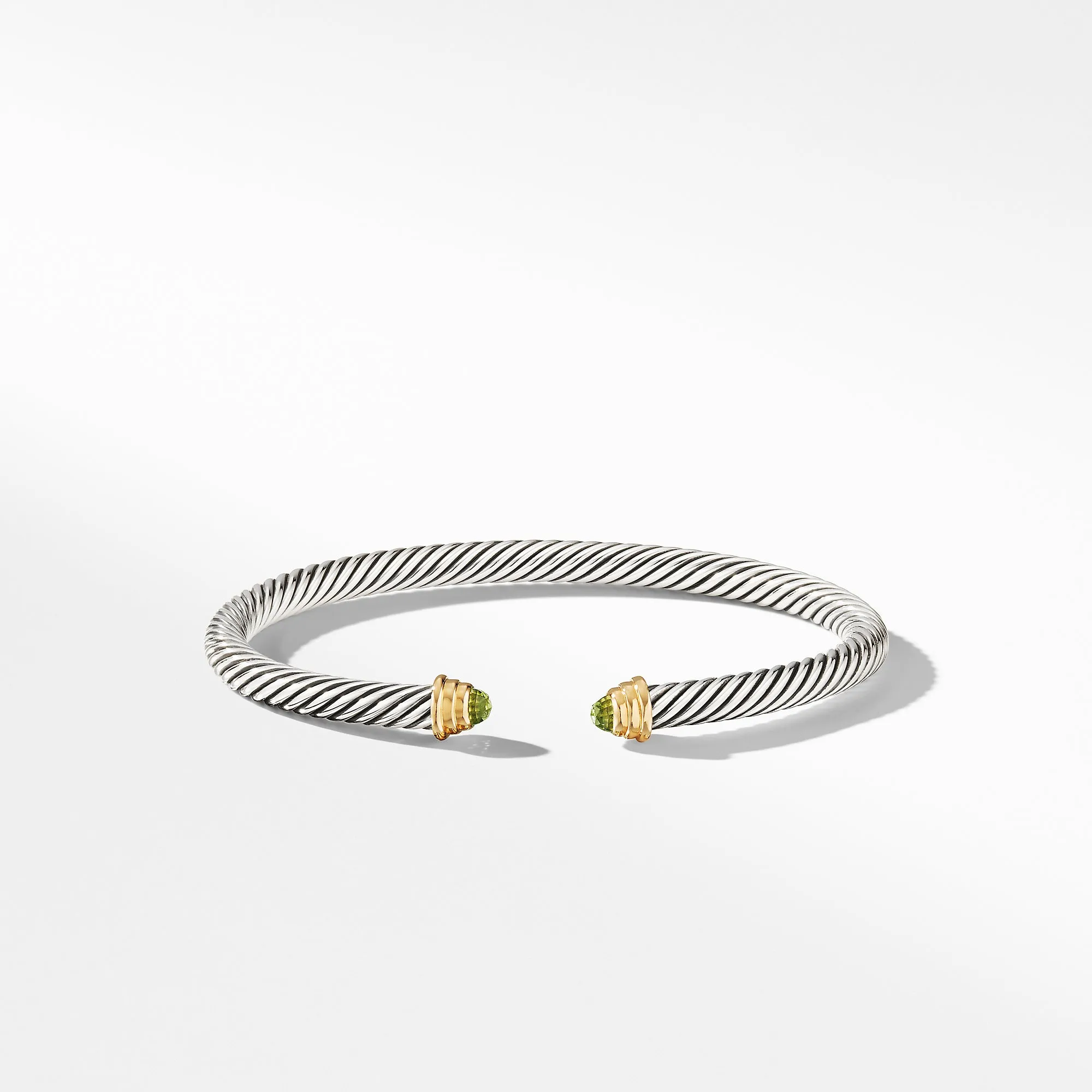 Cable Kids® Birthstone Bracelet with Peridot and 14K Gold, 4mm