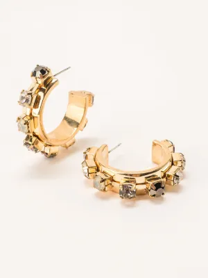 Camille Crystal Hoop - Grey
