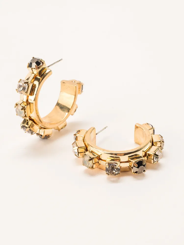 Camille Crystal Hoop - Grey