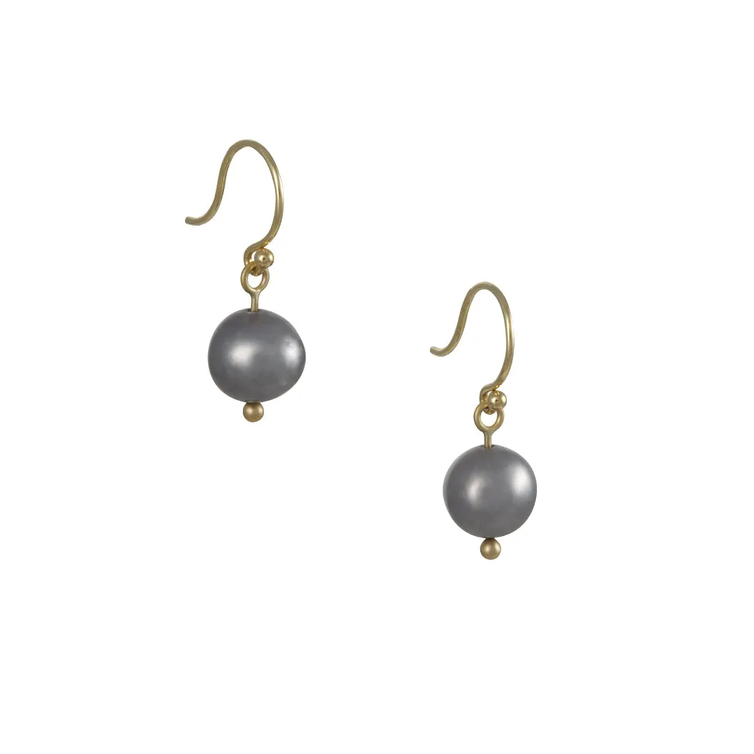 Carla Caruso - Big Grey Pearl Drop Earrings