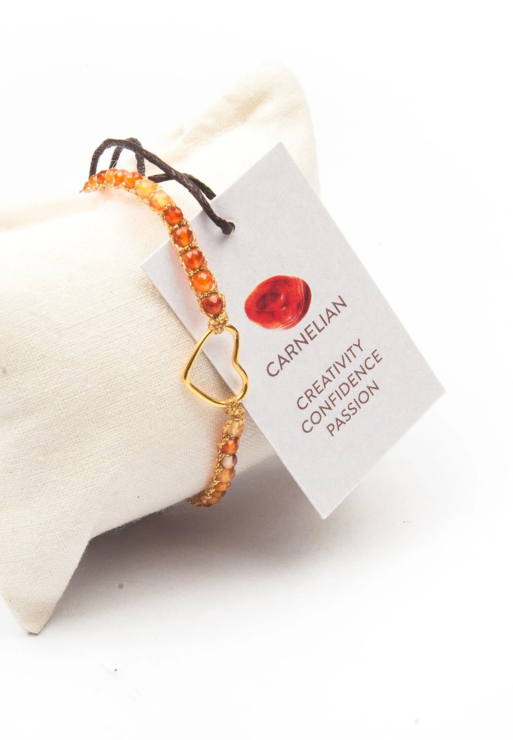 Carnelian Brazil Heart | Gold