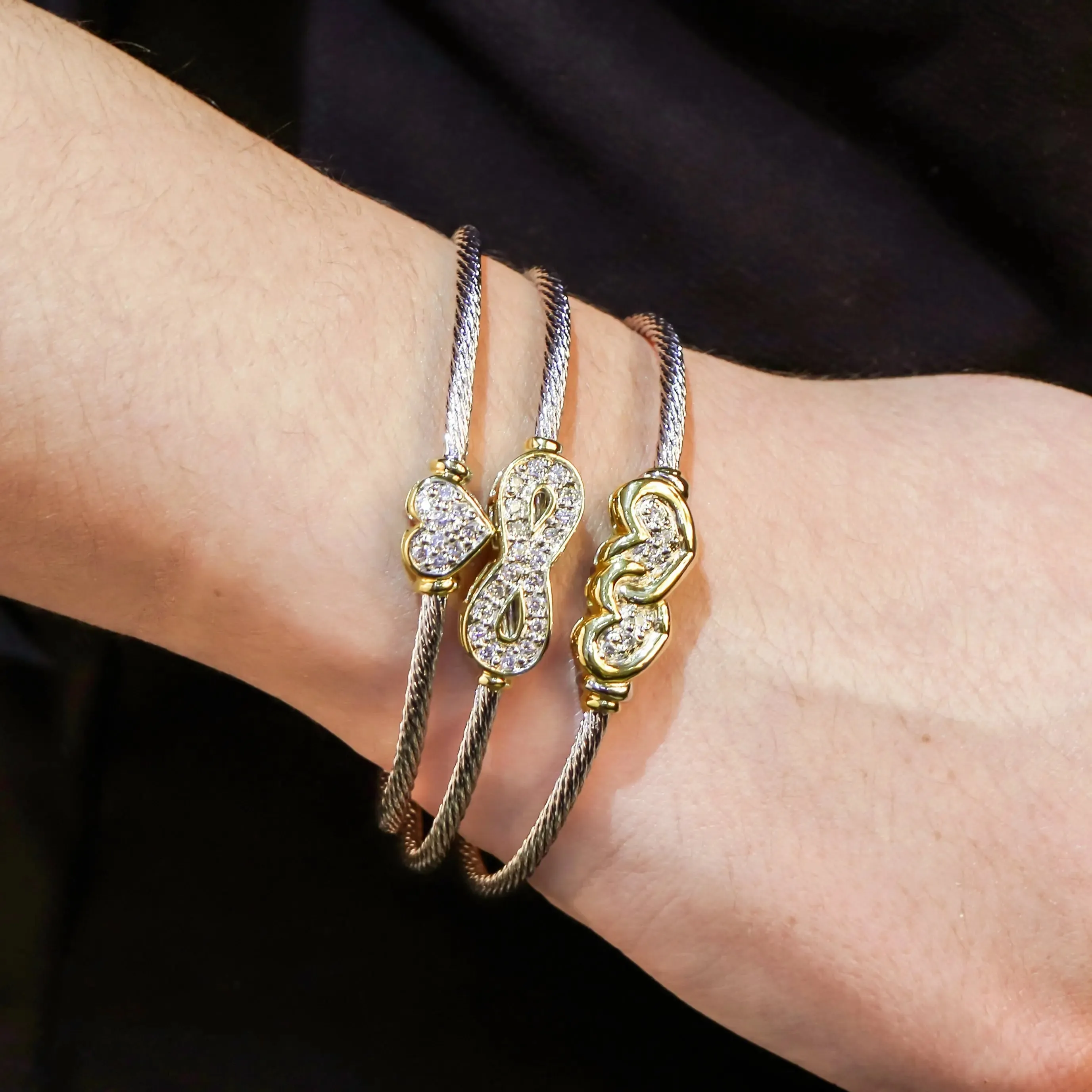 Celebration Petite Pavé - Infinity Wire Cuff Bracelet