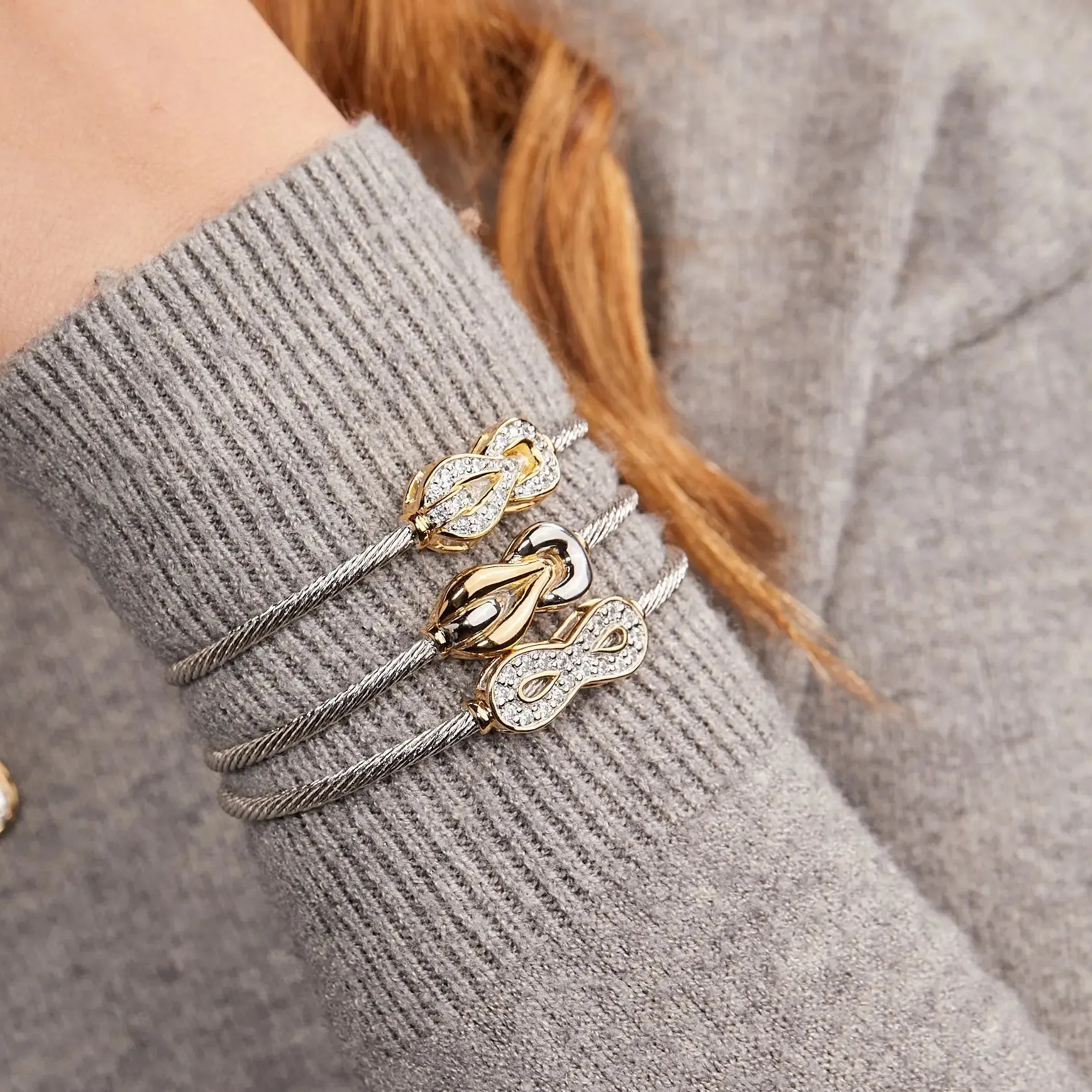 Celebration Petite Pavé - Infinity Wire Cuff Bracelet