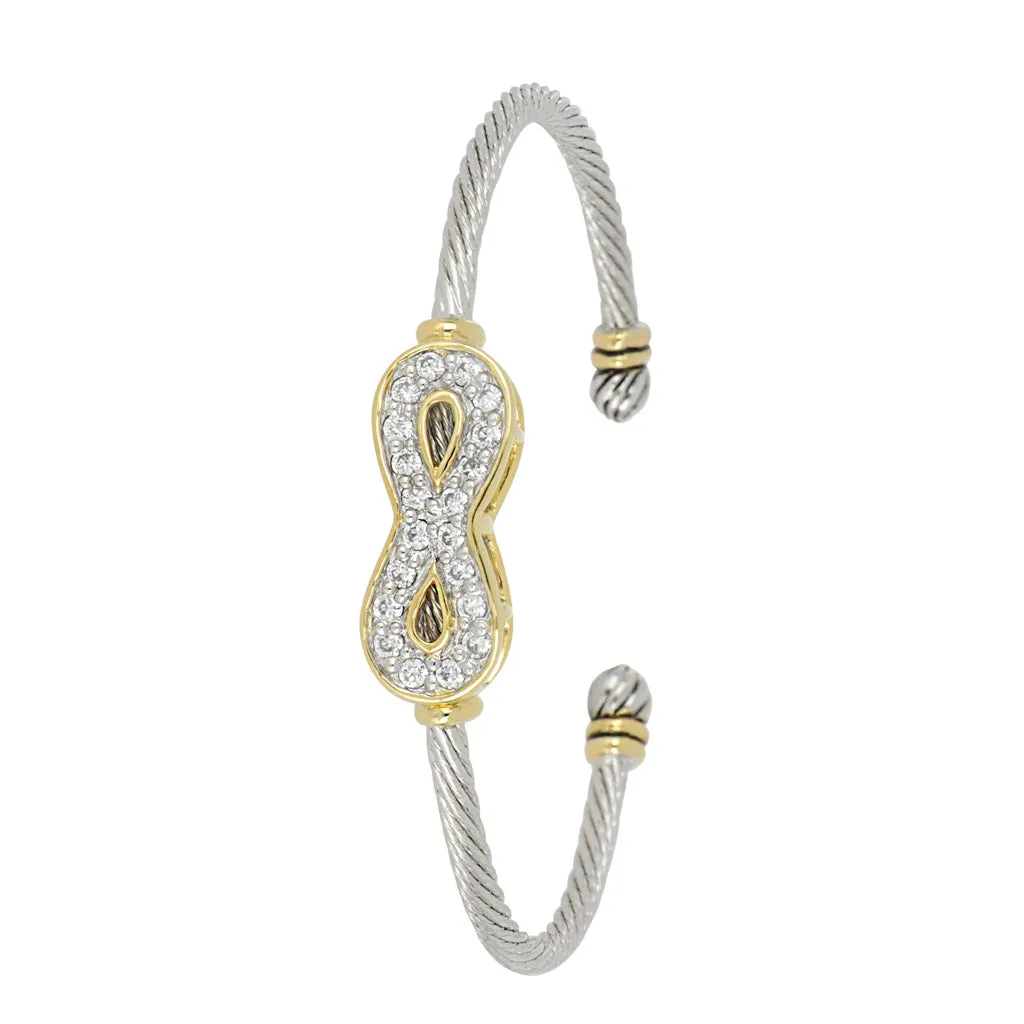 Celebration Petite Pavé Infinity Wire Cuff Bracelet