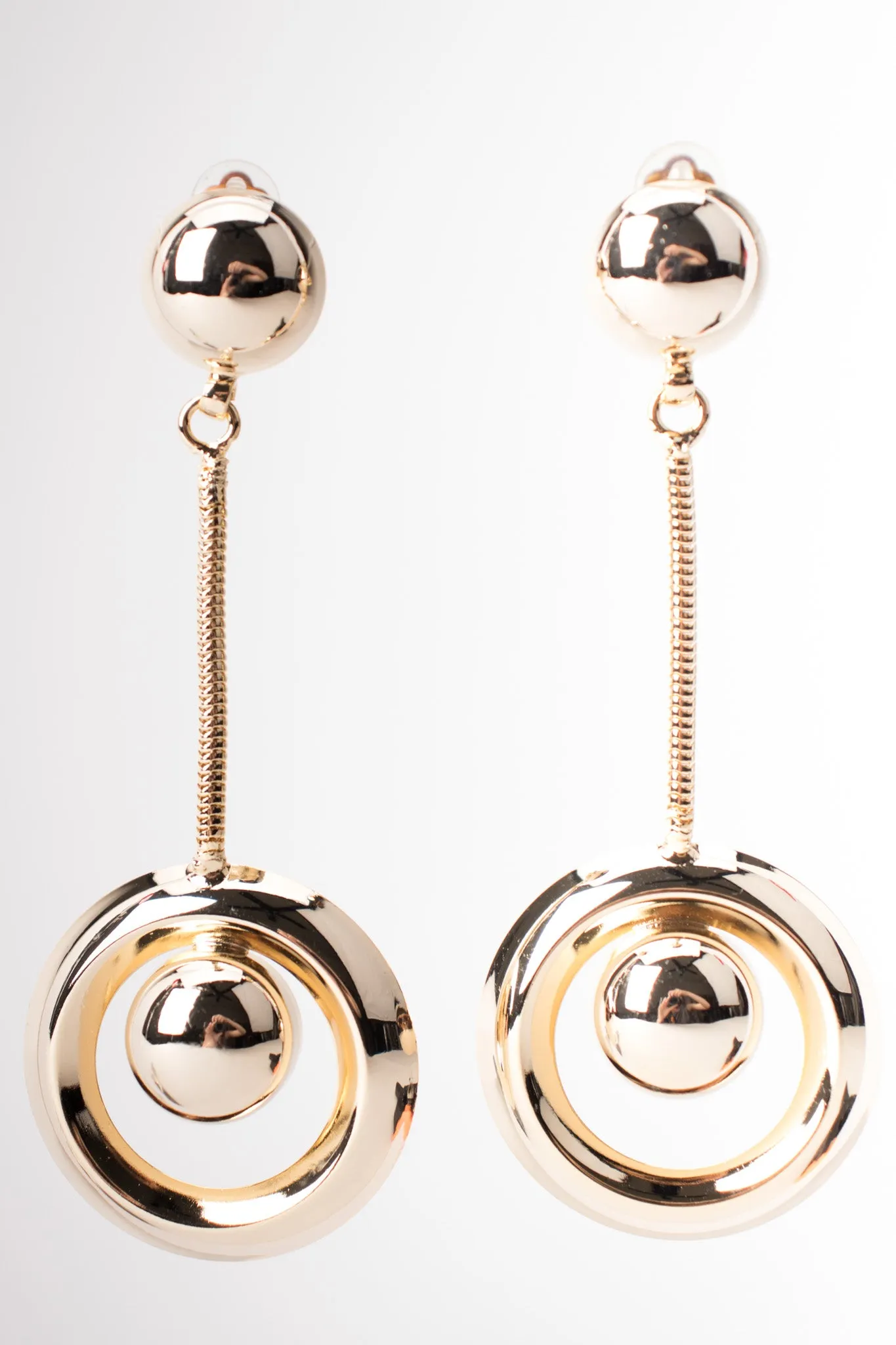 Chain Drop Hoop Earrings