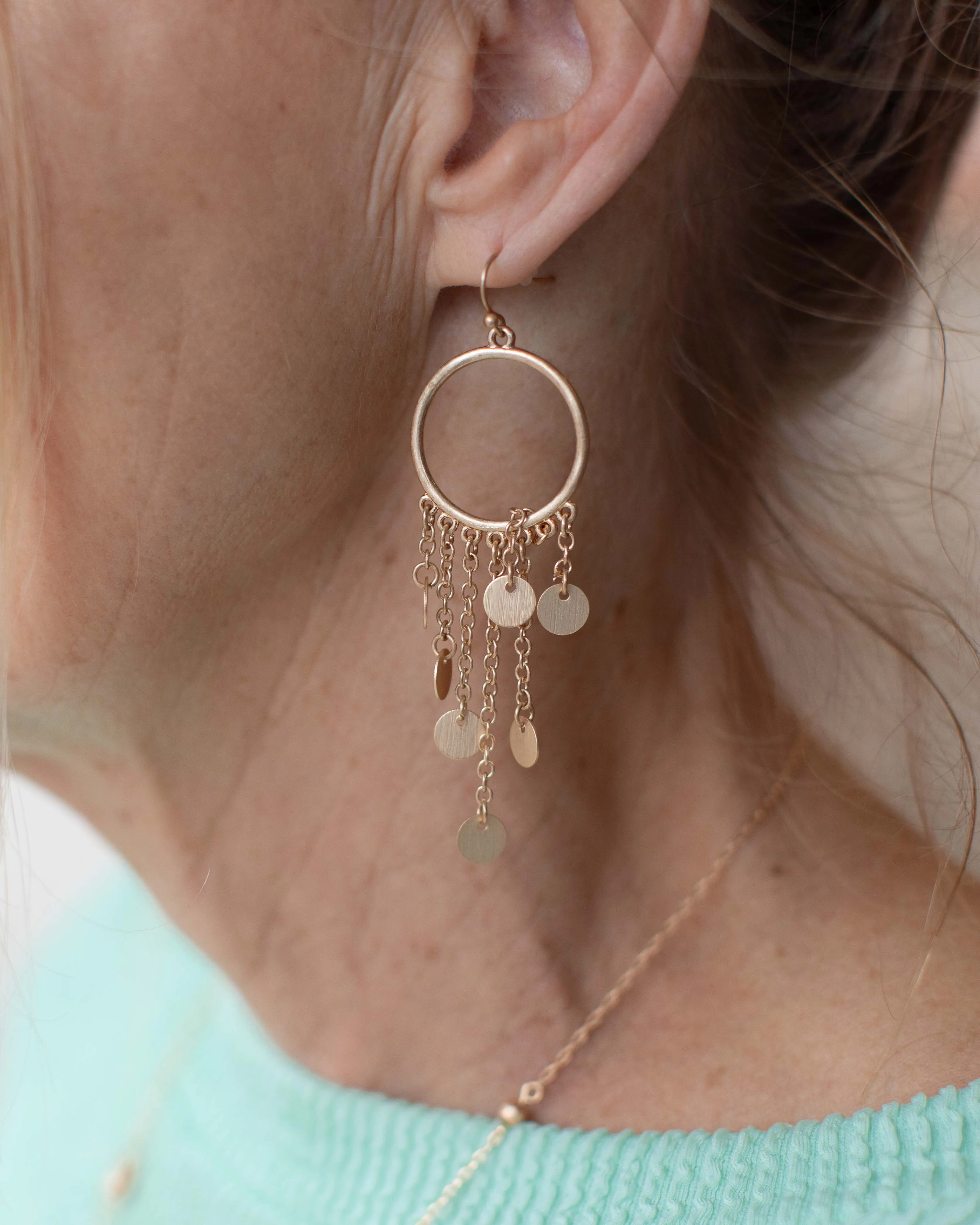 CHARLOTTE CHARM HOOP EARRINGS - 2 COLORS