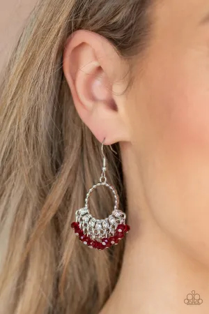 Charmingly Cabaret Red Paparazzi Earrings
